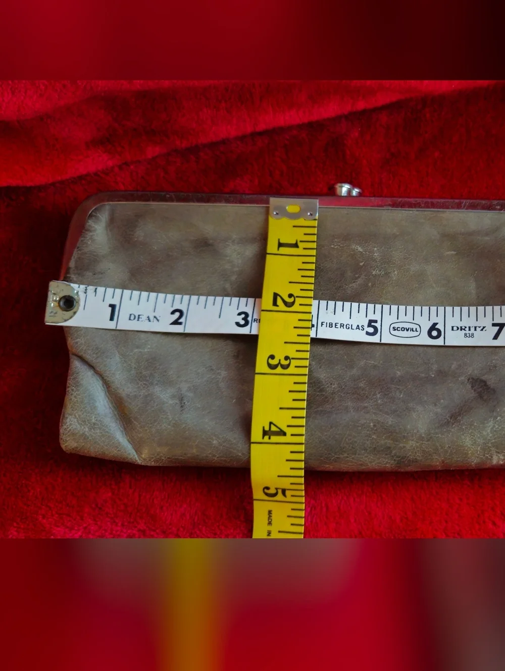HOBO International Lauren Gray Leather  Double Kisslock Clutch Wallet